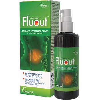 Флюаут Solution Pharm спрей для горла з хлорофіліптом по 30мл фл.