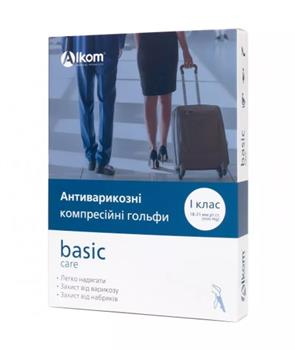 Гольфи антиварикозні компресійні із закритим миском 1 клас (18-21мм) р.3, бежеві, Алком / арт.00111