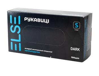 Рукавички нітрилові оглядові Else неприпудрені н/с, чорні, р.S пар №50