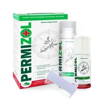 Набір Пермізол протипедикульозний, шампунь 150 мл + аерозоль 70 мл + гребінець (ВМП)
