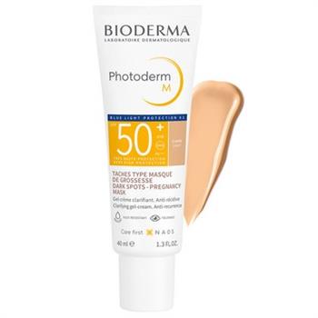 Гель-крем сонцезахисний Bioderma Photoderm М SPF50+ проти пігментних плям з тональним ефектом світлий, 40 мл
