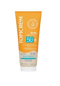 Молочко для обличчя та тіла Topicrem Sun Protect SPF50+ сонцезахисне зволожувальне, 200мл