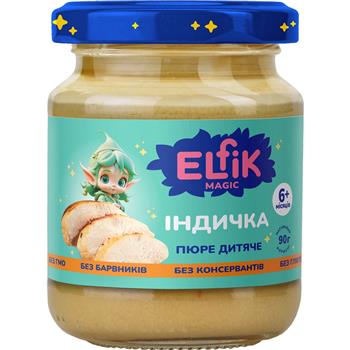 Пюре дитяче (6+) м'ясне Elfik Magic Індичка, 90г
