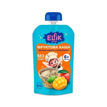 Каша фруктова (6+) Elfik Magic Яблуко-манго та Мультизлак без цукру, 110г